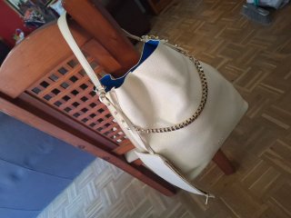 Bolso Hombro Furla Crema Cadena Dorada