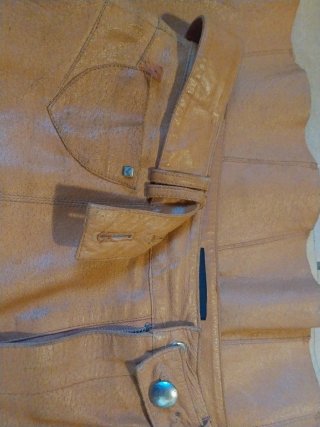 Falda de piel naranja retro Talla S