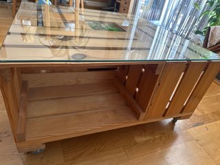 Mesa de centro madera y cristal