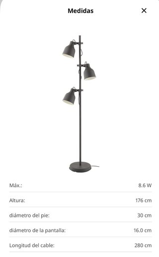 Lámpara de pie IKEA negra