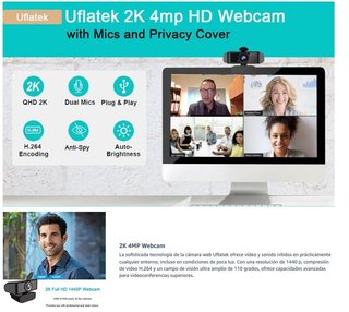 WebCam 2K 1400p con Micrófono · Nueva a estrenar