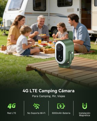 Cámara Seguridad 4G Exterior Xega Magnética 2K