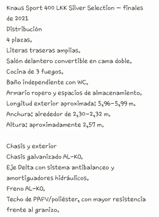 Caravana Knaus Sport 400 LKK Silver Selection