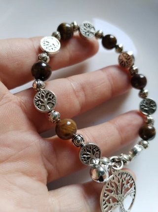 Bracciale albero con naturali occhio di tigre