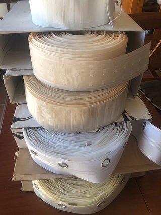 Lote cintas para cortinas beige y blanco
