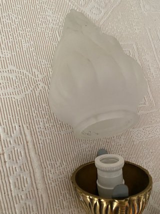 Lámparas de farol de bronce y cristal