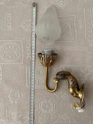 Lámparas de farol de bronce y cristal