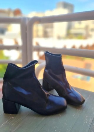 Botines negros tacón cuadrado