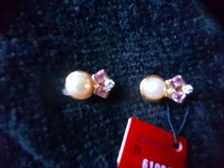 Pendientes chapados en Oro. 18k con perla majorica
