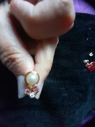 Pendientes chapados en Oro. 18k con perla majorica