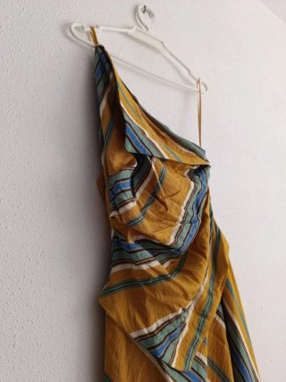 Vestido midi rayas Zara Asimétrico Talla XS