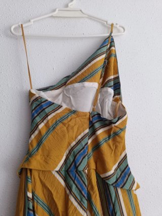 Vestido midi rayas Zara Asimétrico Talla XS