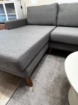 Sofá Chaiselongue Gris Recto Grande 2,7O de ancho,