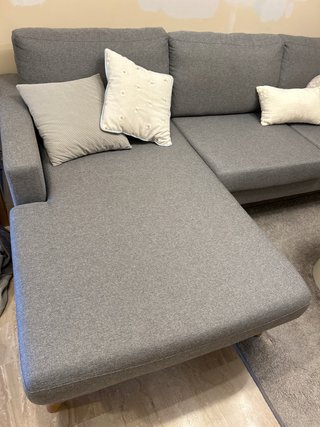 Sofá Chaiselongue Gris Recto Grande 2,7O de ancho,
