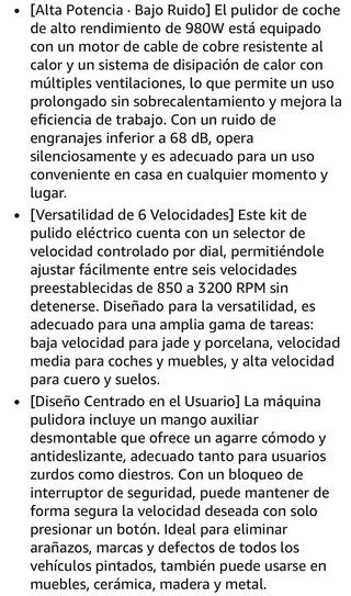 Pulidora Eléctrica 980W · 6 Velocidades · Nueva