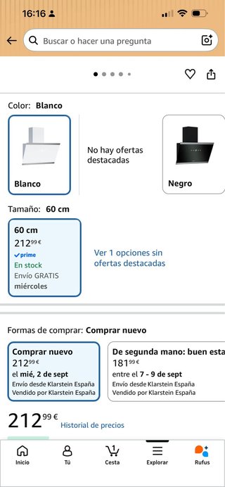 Campana extractora Klarstein Flashline 60cm