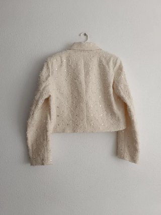 Blazer corta Zara Desflecada abalorios Talla M