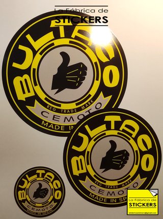 2 pegatinas BULTACO Gota de resina 6cm (Roja)