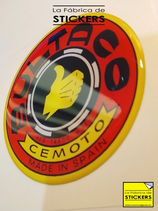 2 pegatinas BULTACO Gota de resina 6cm (Roja)