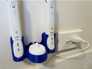 Soporte Braun Oral-B 2 cepillos azul