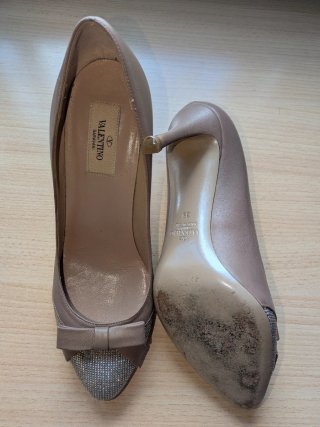 Zapatos Valentino Talla 39 Beige/Plata