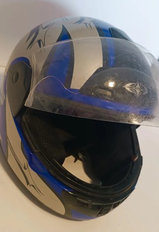 Casco Integral Moto RPS Azul/Plata Talla M