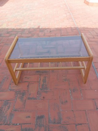 Mesa de centro madera y cristal