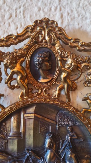 Gran Placa Decorativa Bronce Antigua