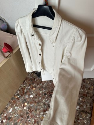 Chaqueta vaquera SHEIN beige/blanca