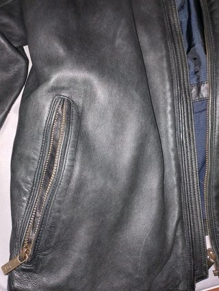 Cazadora Piel Ovina Massimo Dutti Negra Talla M
