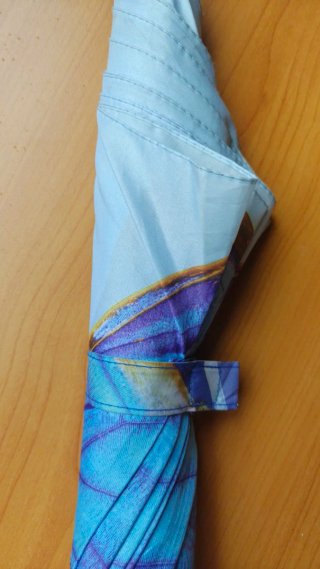 Paraguas estampado plumas azul/turquesa