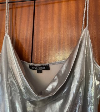 Vestido plateado tirantes NEW WOMAN Talla L