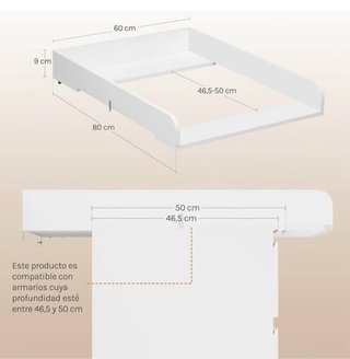 Adaptador cambiador madera cómoda IKEA