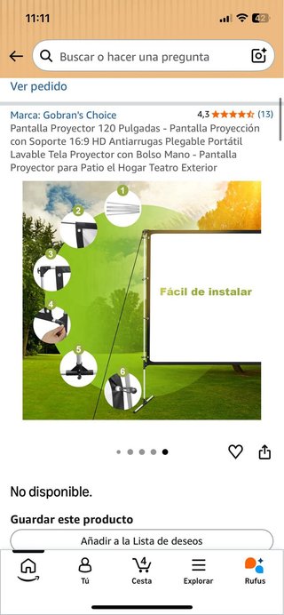 Pantalla Proyector Portátil 120 4KHD- Sin estrenar