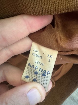 Naf Naf Bomber Ante Marrón 90 Oversize Bordada XXL