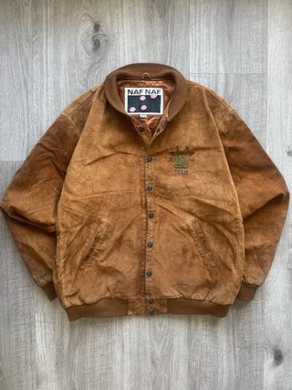 Naf Naf Bomber Ante Marrón 90 Oversize Bordada XXL