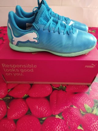 Zapatillas fútbol sala Puma Junior Azul/Verde T.35