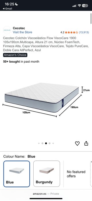 Estructura Cama y Colchón Blanco
