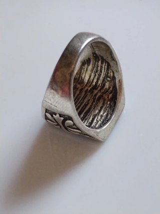 Anello Uomo Onice Nero Argentato Acciaio