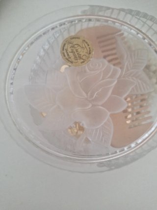 Portagioie Cristallo d'Arques con Rosa