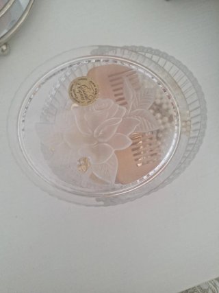 Portagioie Cristallo d'Arques con Rosa