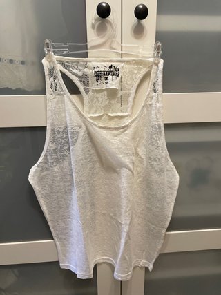 Camiseta blanca Atmosphere encaje talla XL