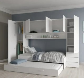 Dormitorio puente con cama nido