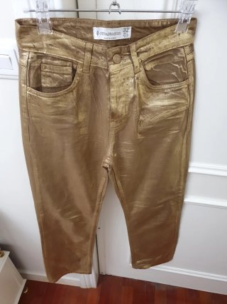 Pantalones Stradivarius Dorados Talla 32