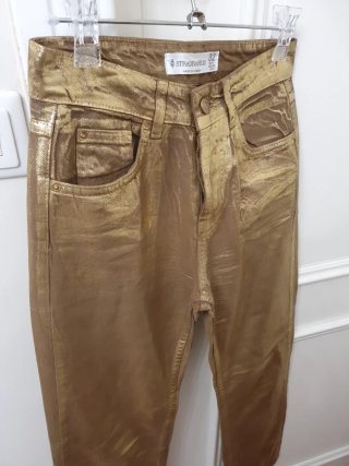 Pantalones Stradivarius Dorados Talla 32