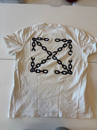 Maglietta Off-White Bianca con Catene Taglia L
