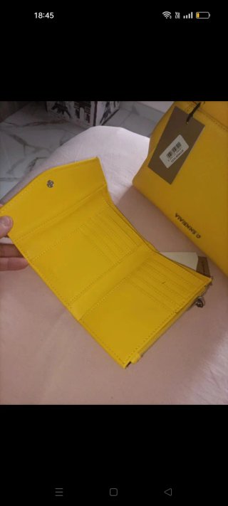 Set borsa e portafoglio Vivienne D giallo