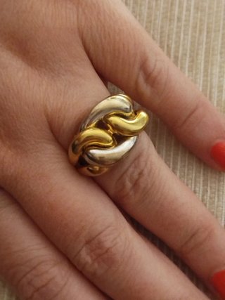 Anillo Bicolor Oro 18k