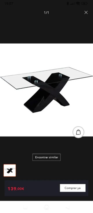 Mesa de comedor de cristal y blanco
