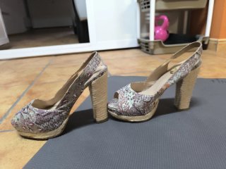 Sandalias tacón Ras multicolor